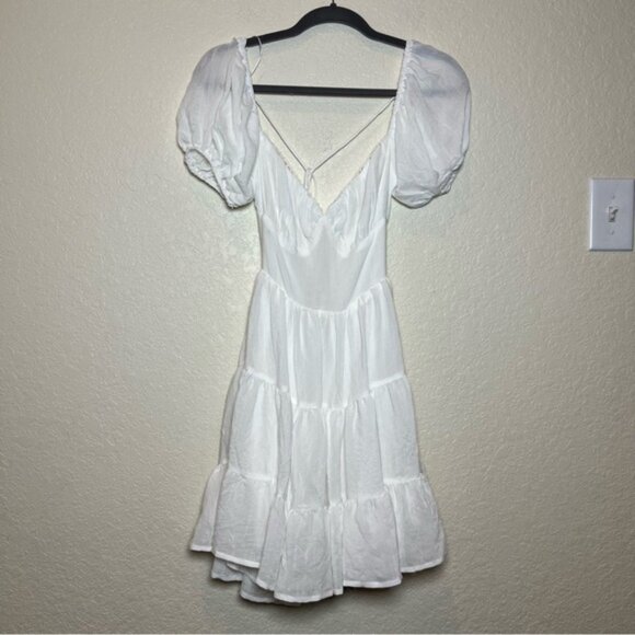 Princess Polly Danny white open back fit and flare tiered ruffled mini dress - Picture 5 of 13